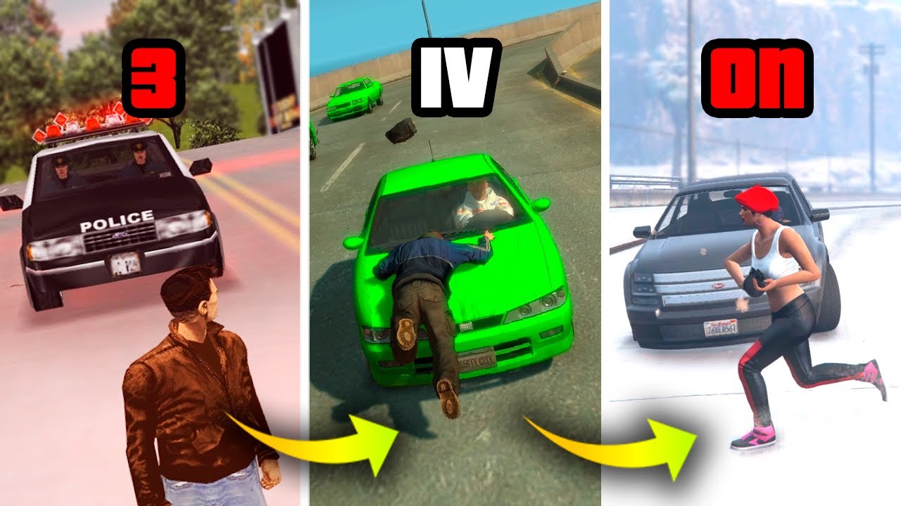 WASTED BY GETTING HIT BY CAR In GTA Games (Evolution)