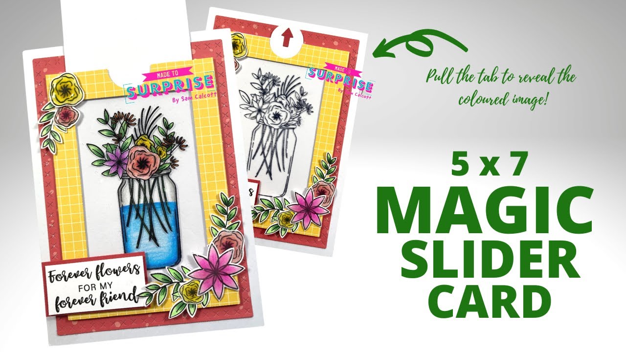 Pretty Bouquet Magic Slider Card 5 x 7 Size!