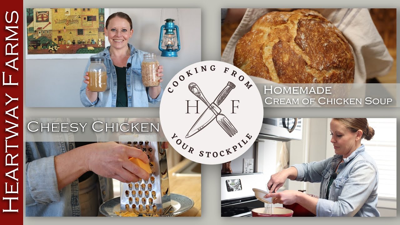 Homemade Cream of Chicken Soup | Cheesy Chicken | Cooking from Your Stockpile | Prepping Pantry