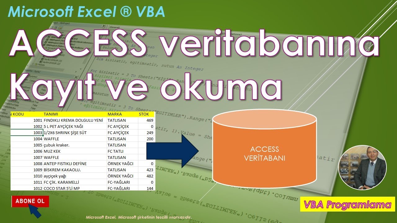 EXCEL VBA - ACCESS VERİTABANINA KAYIT