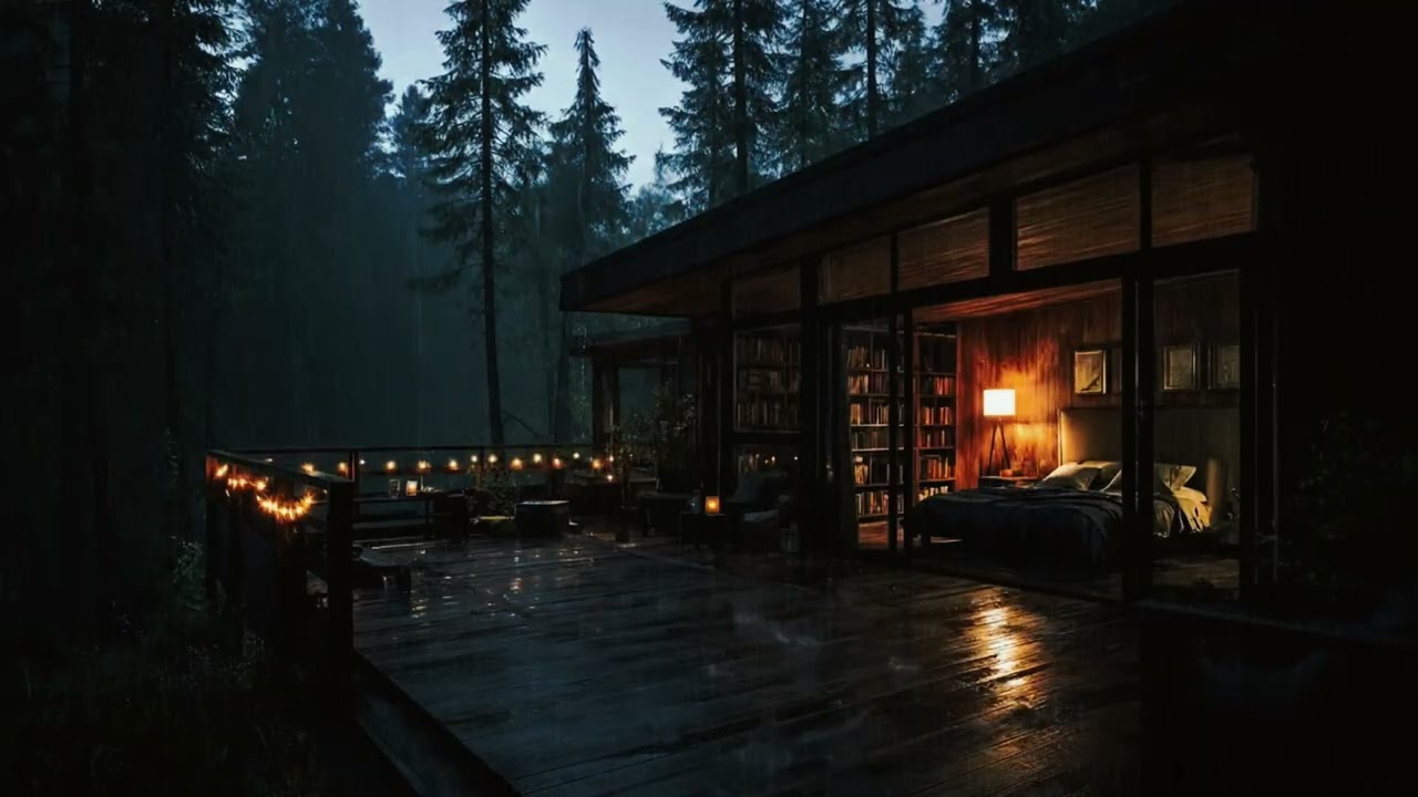 Rain at a Forest Cabin | Gentle Rain Sounds for Deep Sleep