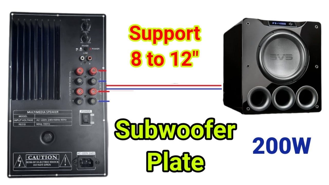 200W Active Subwoofer Plate | 5% Discount | Toroidal Transformer |RCA input | 20HZ-150HZ| High Level