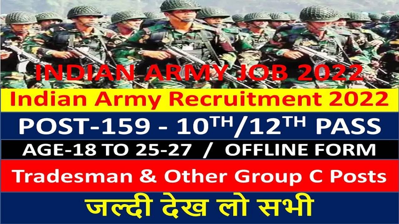 Indian Army MTS AND C GROUP POST  Recruitment 2022  OFFLINE FORM
