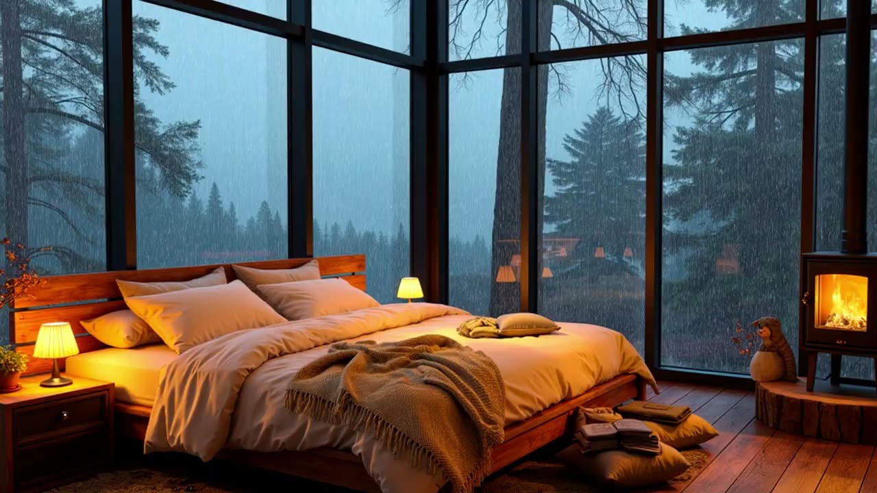 Rain on Window Sounds | Cozy Night Ambience for Deep Sleep and Relaxation
