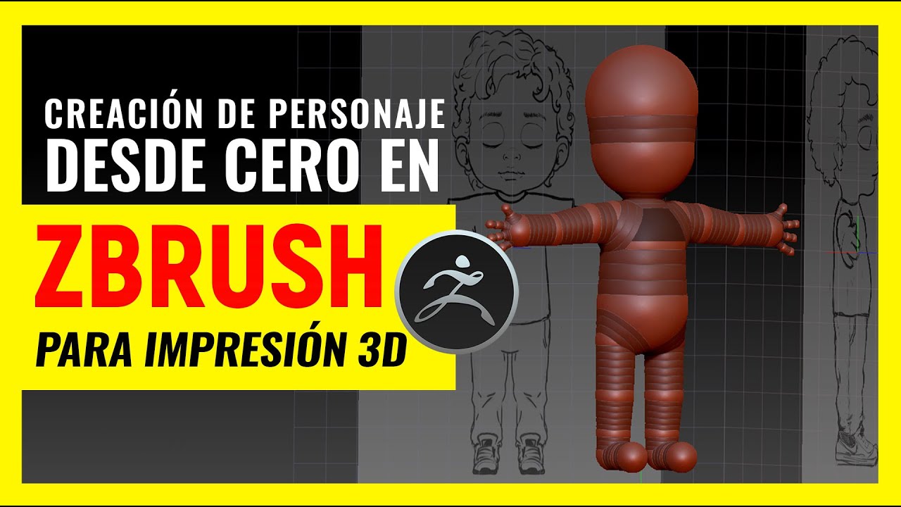 ZBRUSH 🥇▷ Como hacer un modelado de personaje 3D DESDE CERO para impresión 3D (2)