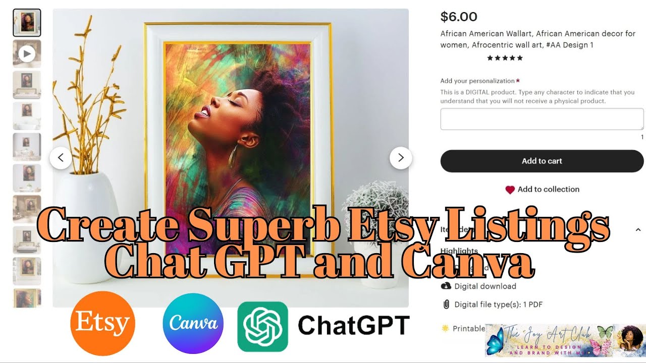Canva Tutorial - Master Class 1 - Pt 3, Full Tutorial / Create Etsy Listings using Canva & Chat GPT✨