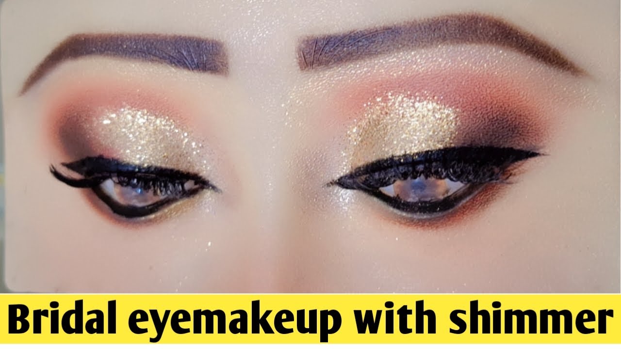Bridal makeup with golden shimmer look || bridal makeup tutorial || easy eyemakeup