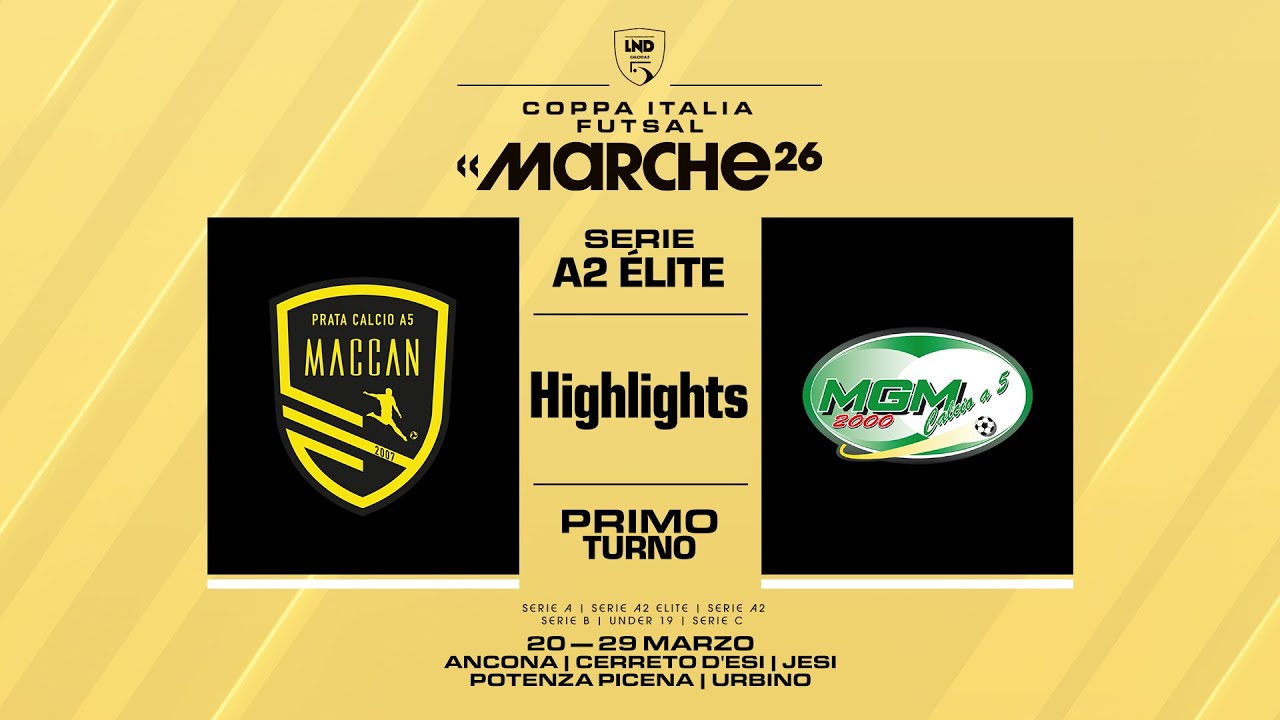 Maccan Prata-MGM 2000 4-3 | Gol e highlights | Coppa Italia Serie A2 Élite 2025/2026 | 1° turno