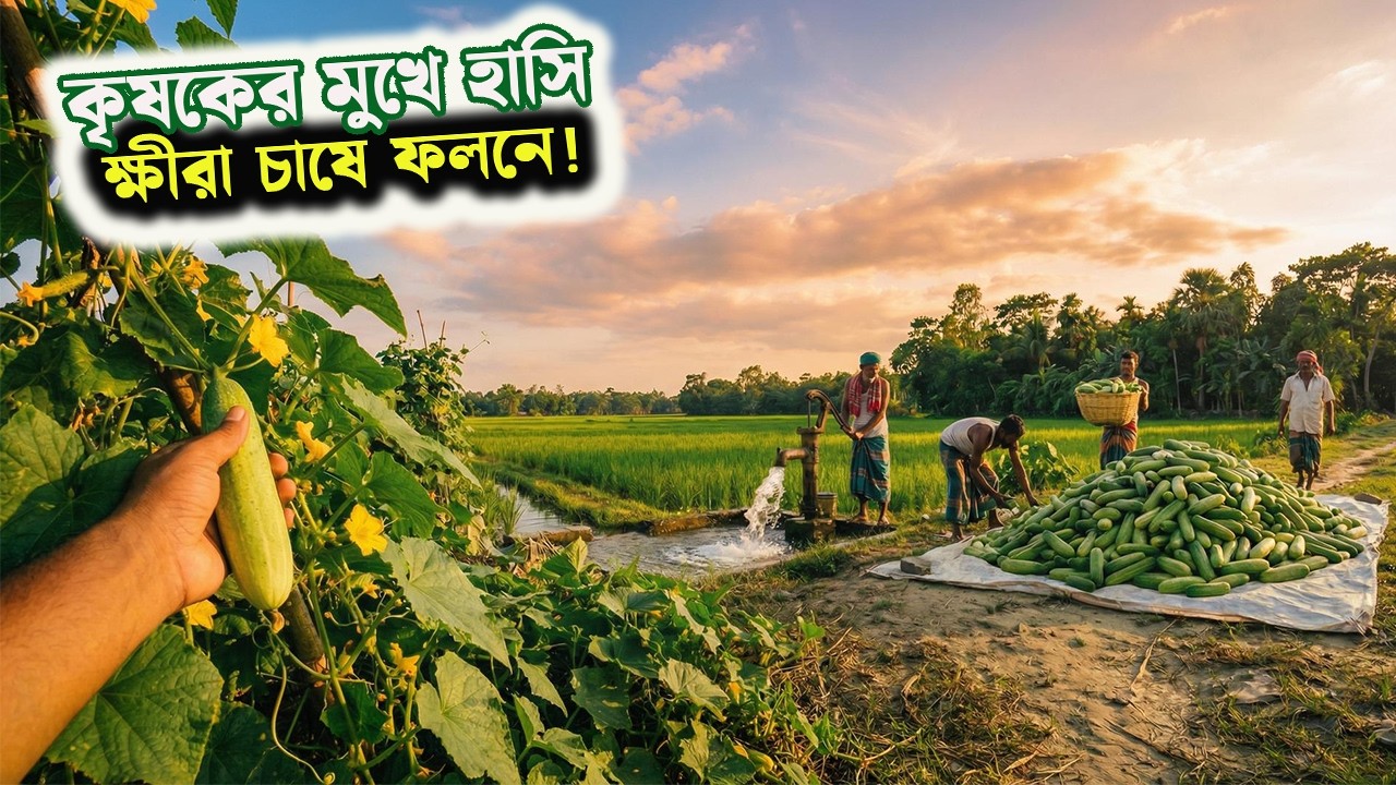 ক্ষেত্র থেকে হাত দিয়ে ক্ষীরা তুলার মজাই আলাদা।