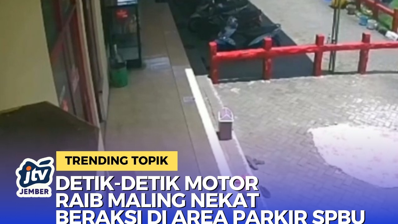 Terekam CCTV! Detik-Detik Maling Motor Beraksi di SPBU Semampir Probolinggo