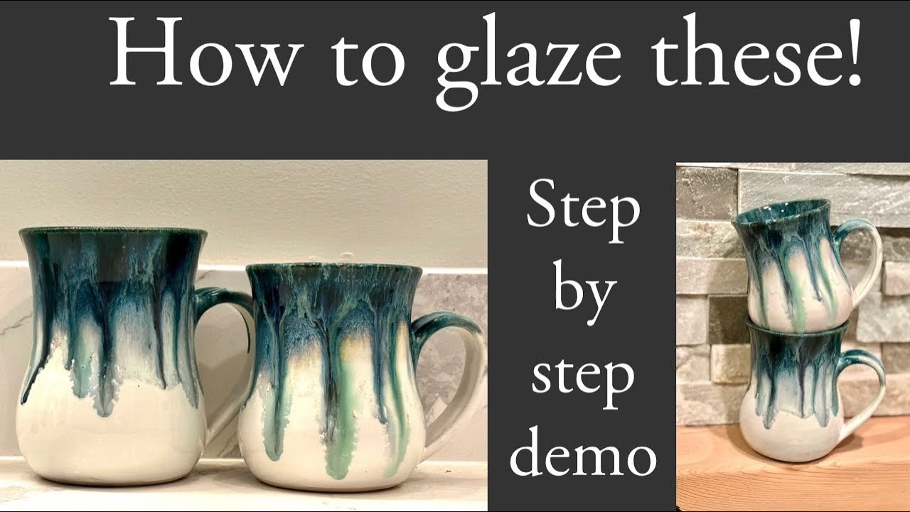 Gorgeous pottery glaze combination-application technique demo! #pottery #clay #ceramics #glazing