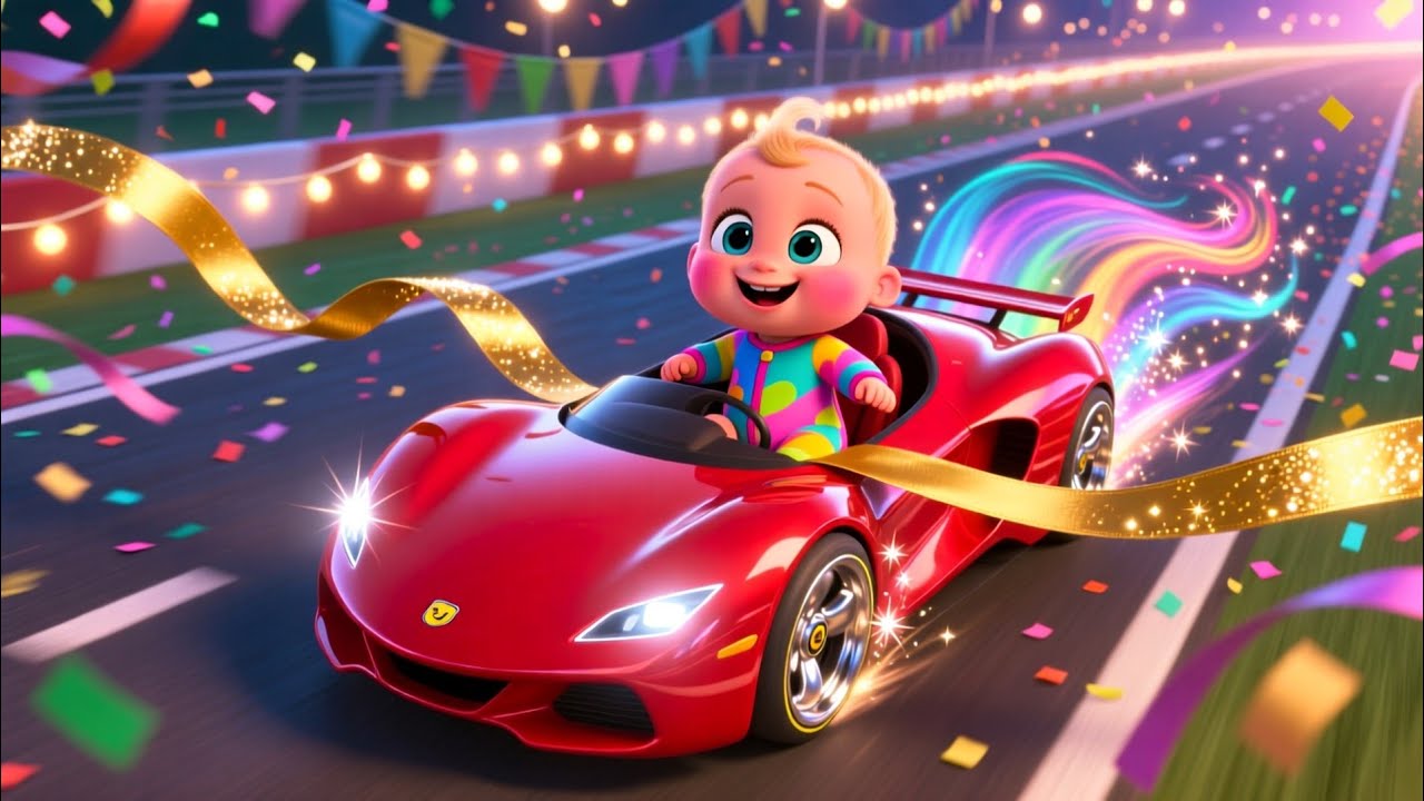 Zoom Zoom Race Car | Fun Baby Rhyme for Toddlers | Learn 123 & Colors