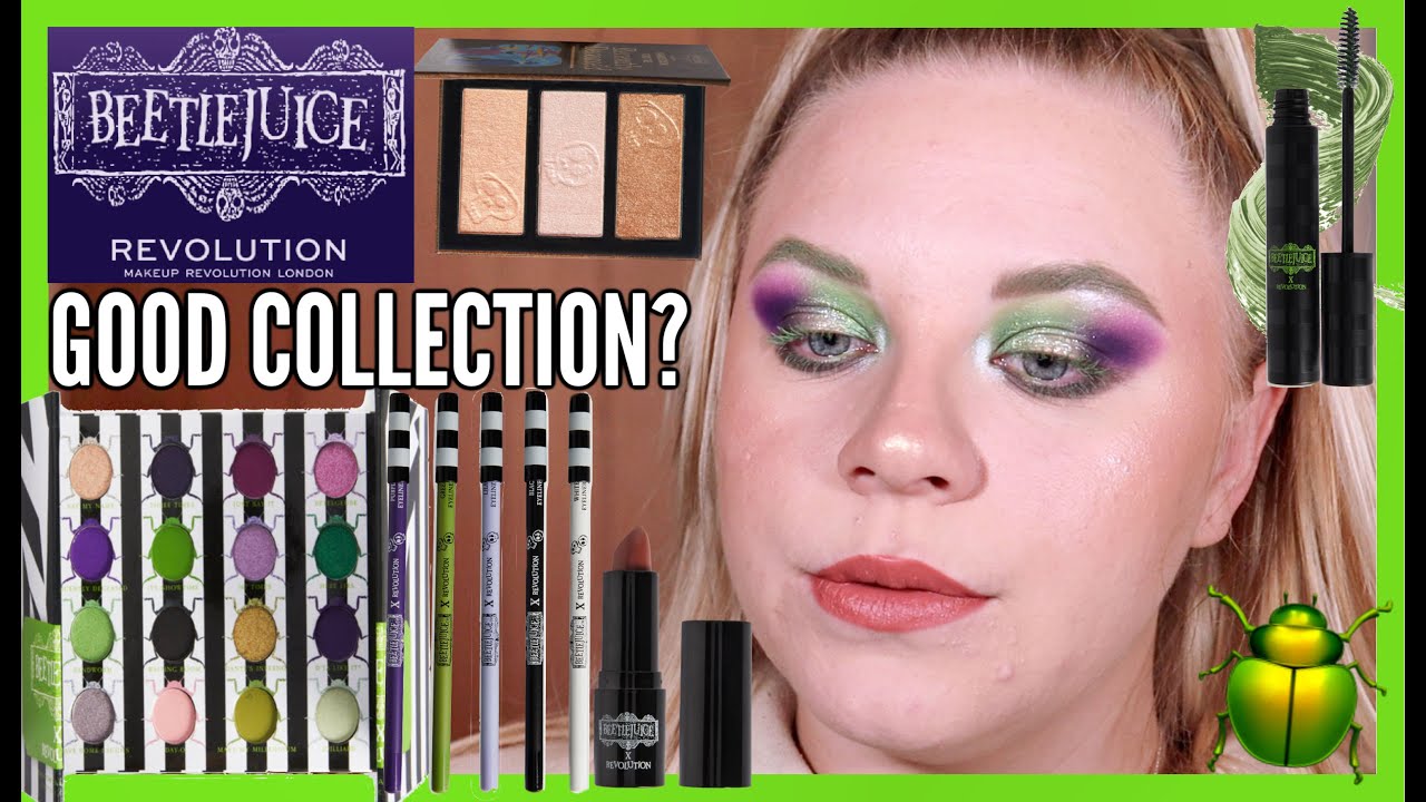 *NEW* REVOLUTION X BEETLEJUICE COLLECTION REVIEW 💚💜 | makeupwithalixkate