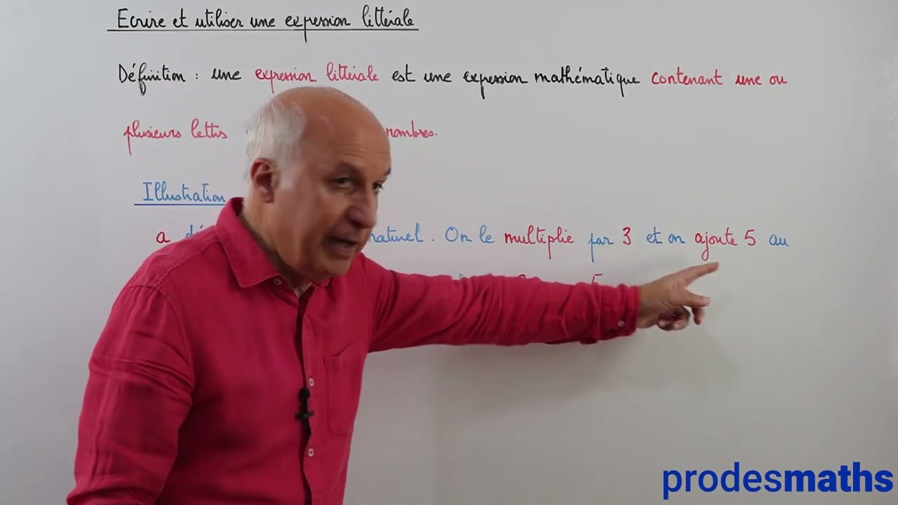 Cinqui&egrave;me - Calcul litt&eacute;ral - Ecrire et utiliser une expression litt&eacute;rale