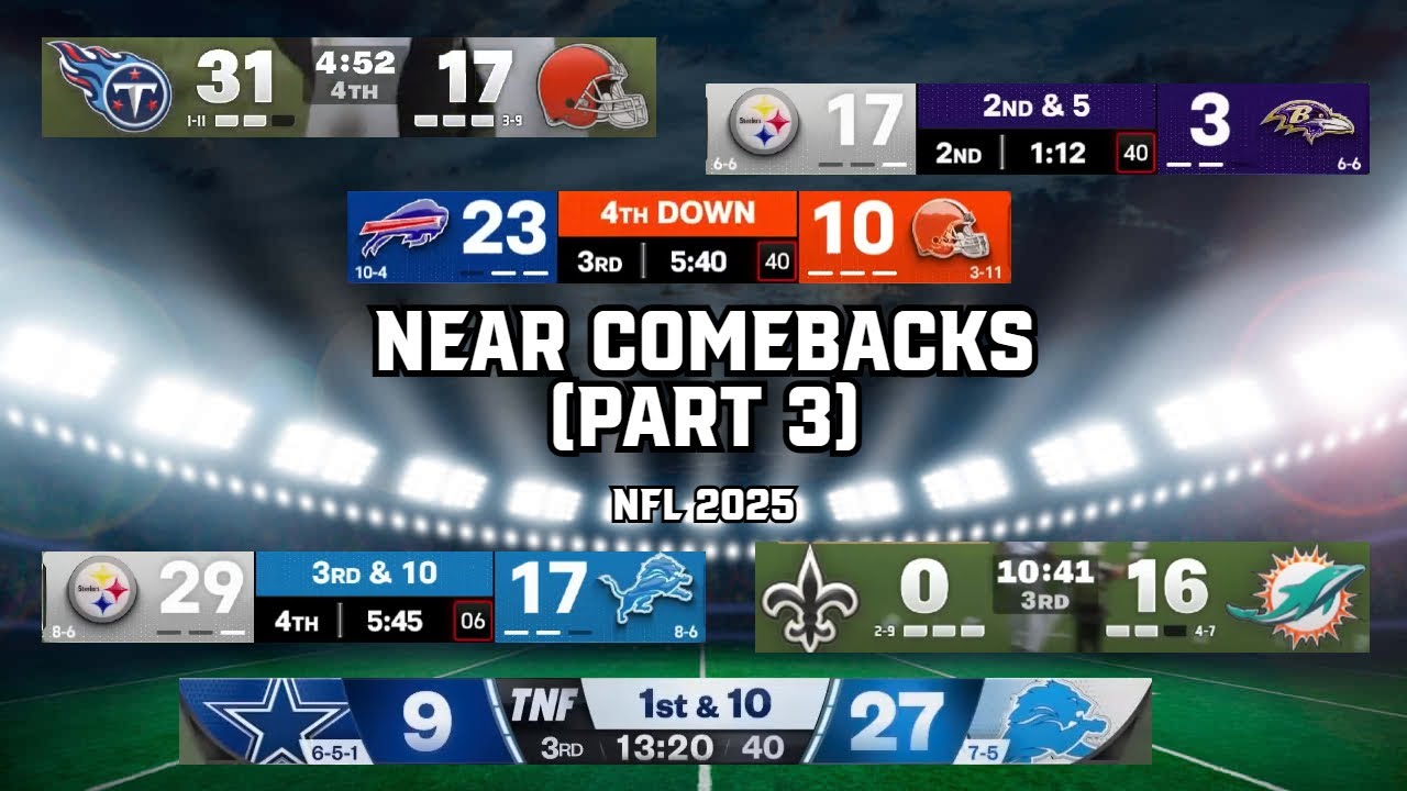 Comebacks That Fell Short in the 2025 NFL Season | Part 3