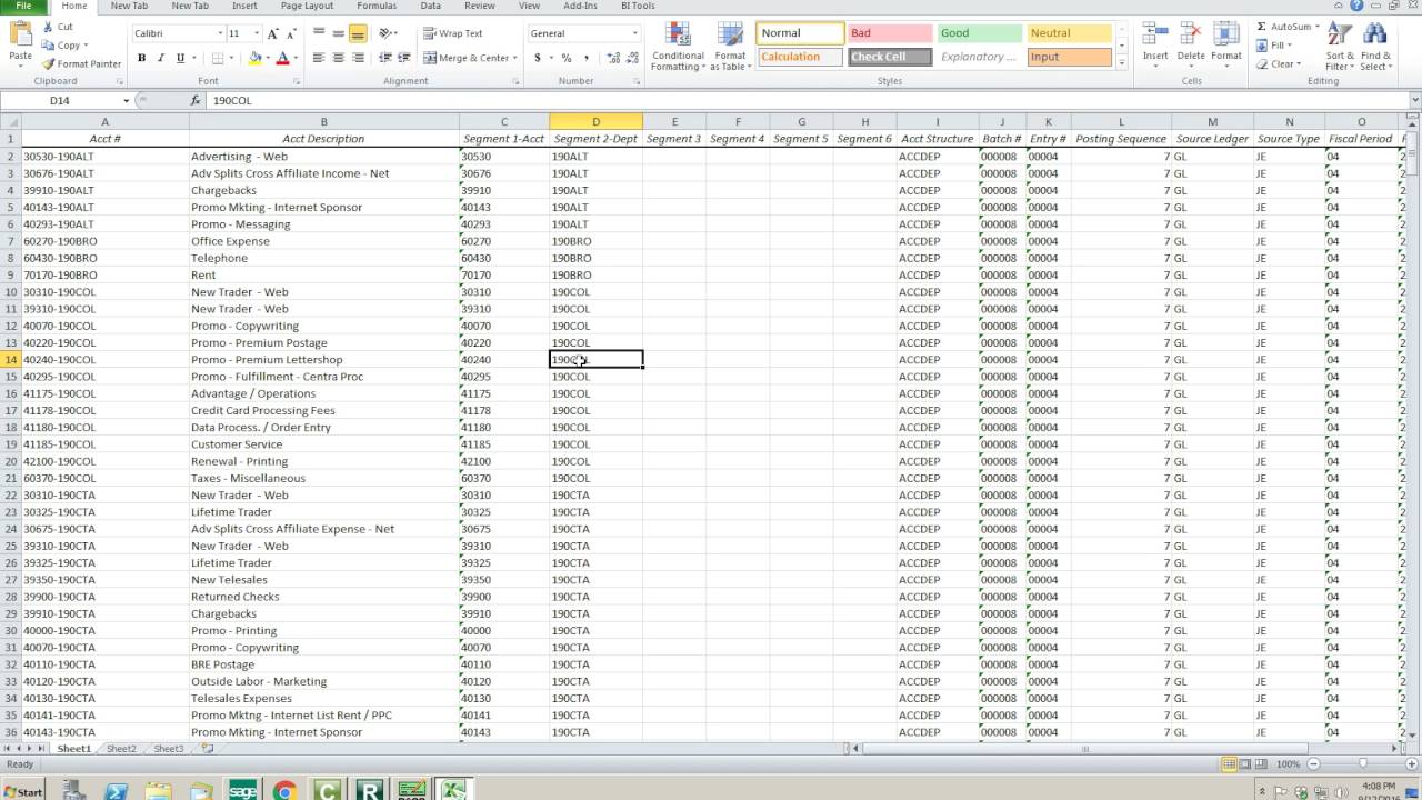 Agora BI For GL Detailed Transactions Demo