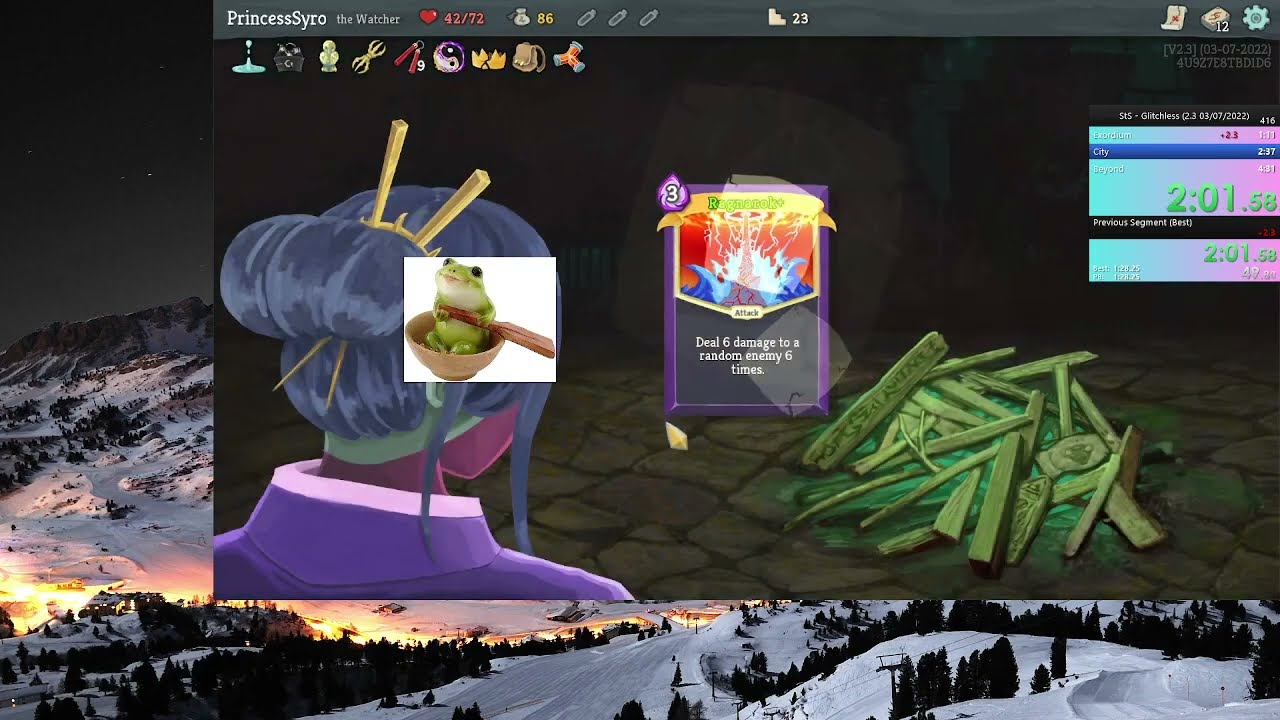 Slay the Spire Any% Glitchless The Watcher 09/22/22 4:38.37 RTA [former WR]