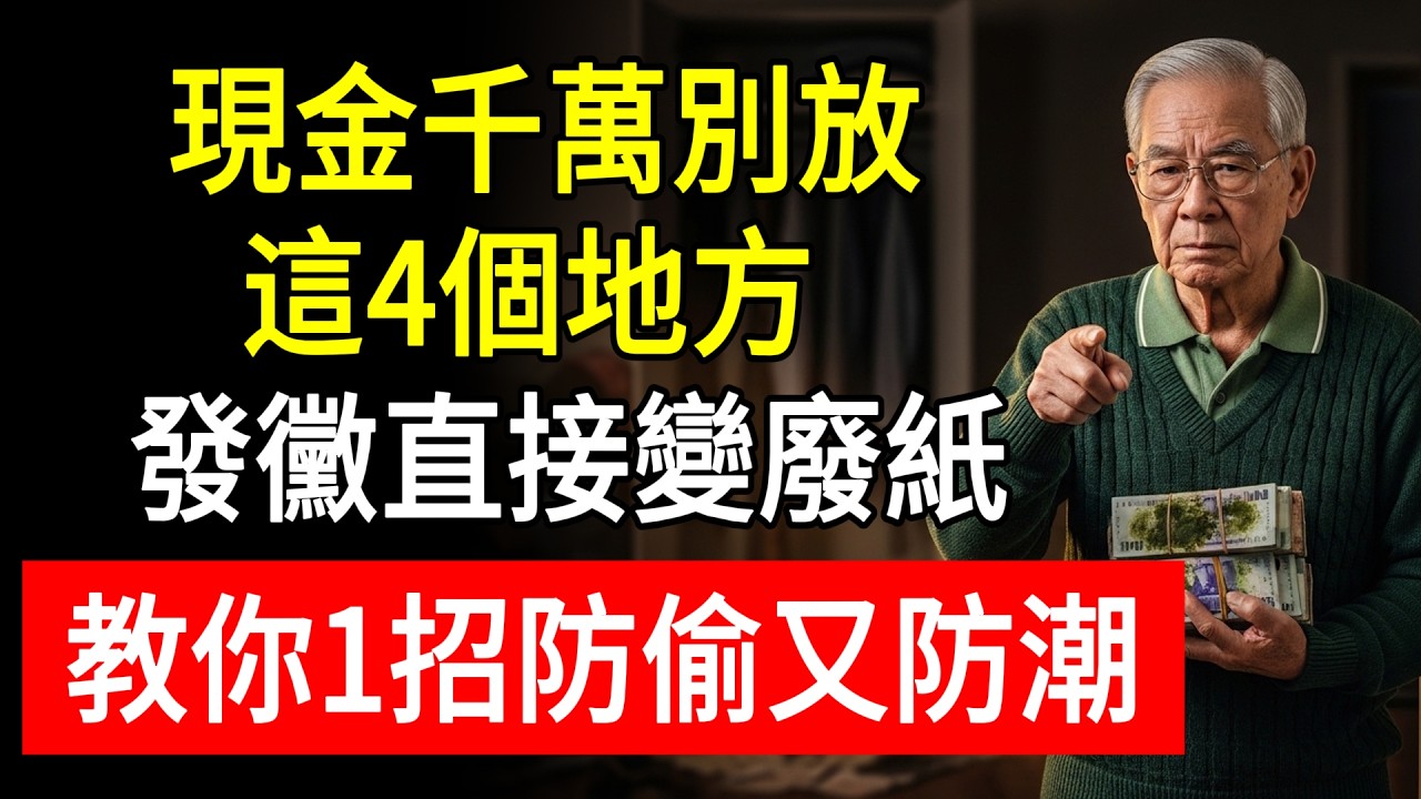 現金千萬別放這4個地方！發黴直接變廢紙，教你1招防偷又防潮！#真知生活 #老林 #家裡藏錢 #現金放哪裡安全 #防小偷