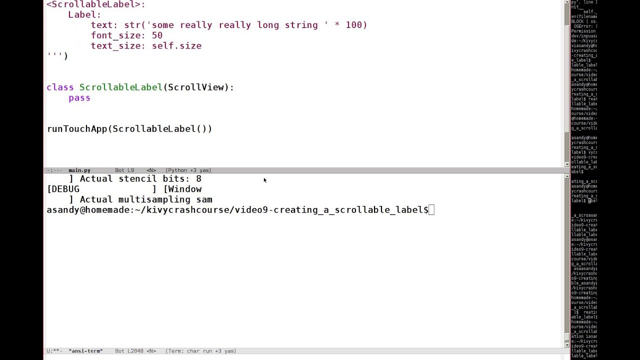 Kivy crash course 9: Creating a scrollable label