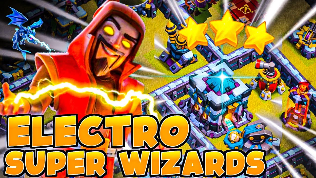 Th13 Attack Strategy ELECTRO DRAGON and SUPER WIZARDS Blimp (clash of clans)