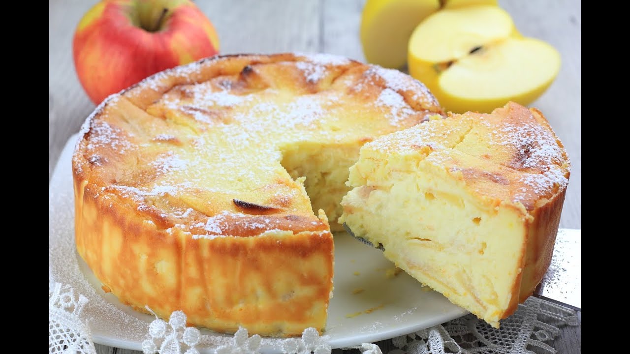 TORTA DI RICOTTA E MELE: cremosa, golosa, leggera e gluten free...si prepara senza farina, nè burro
