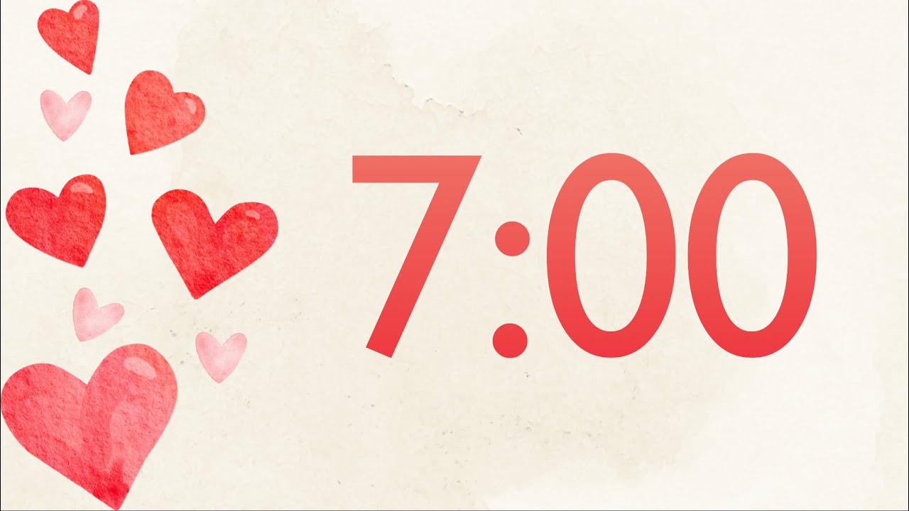 7 Minute Fun Valentine's Heart Timer (Harp Tones at End)