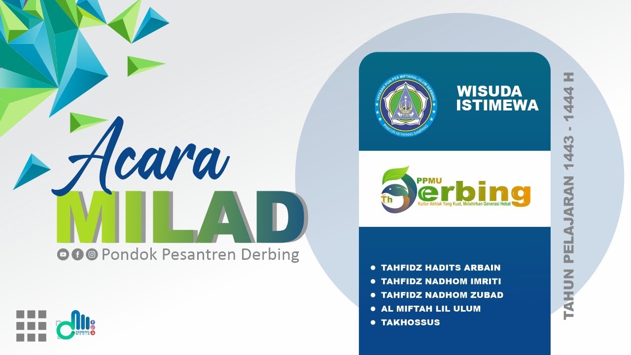 WISUDA ISTIMEWA DAN MILAD KE-51 PPMU DERBING 2023   PONDOK PESANTREN MIFTAHUL ULUM DERBING