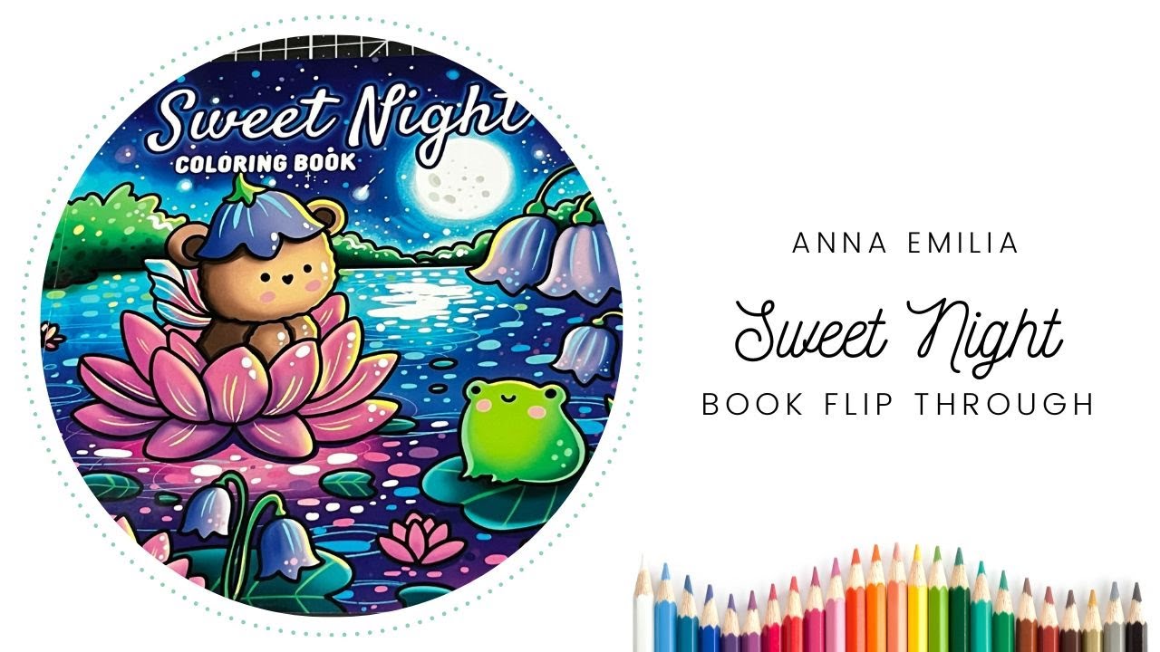 Sweet Night Colouring Book Flip Through 🦄✨ #coloring #coloringbook #coloringbookflipthrough