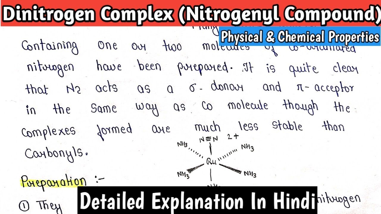 Dinitrogen Complex(Nitrogenyl Compound) | Basic Concept | Physical & Chemical Properties |MSc.Notes
