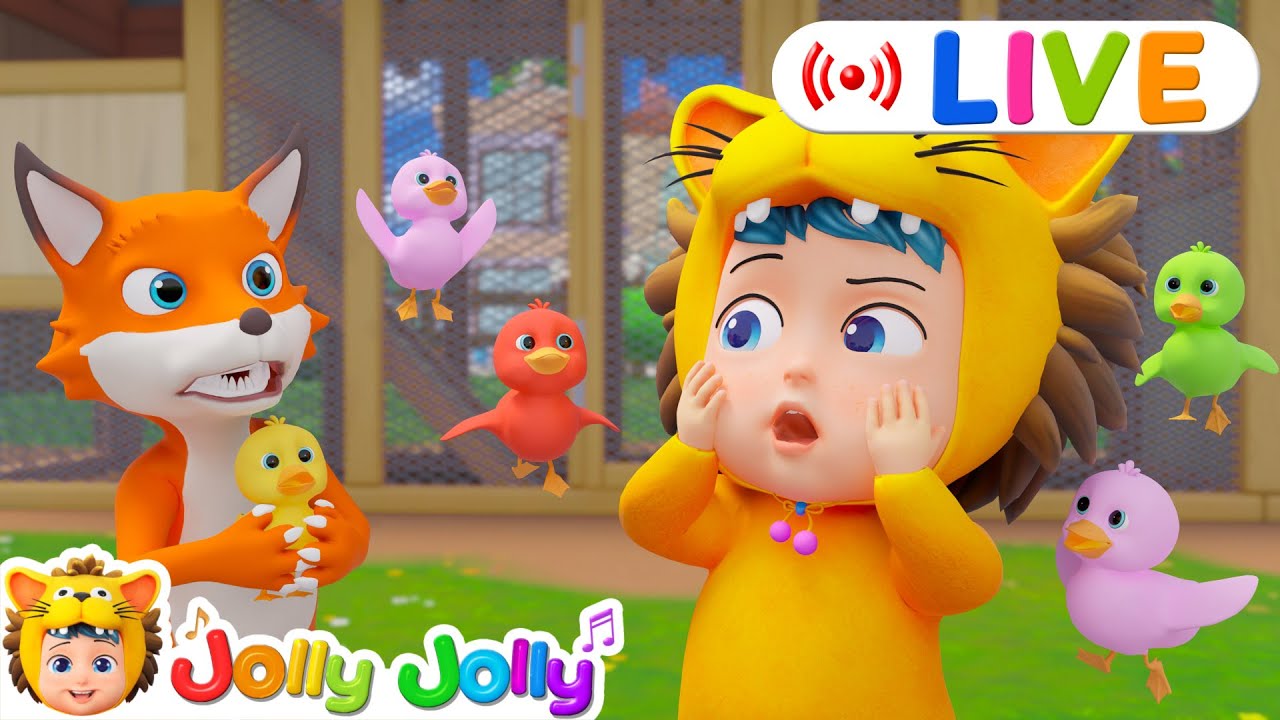 LIVE🔴Playtime with Animal Friends | Five Little Ducks, Mary Had a Little Lamb + More | Jolly Jolly