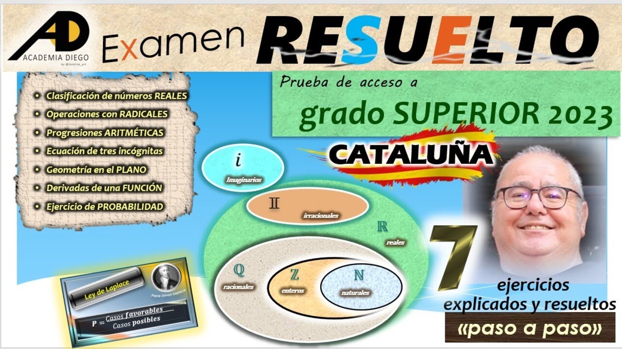 PRUEBA de ACCESO a GRADO SUPERIOR CATALUÑA 2023 RESUELTO@ACADEMIADIEGO