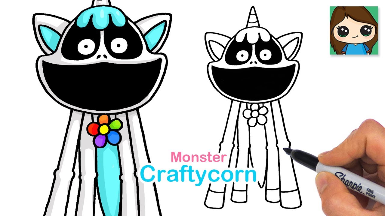 How to Draw Monster CraftyCorn Unicorn | Poppy Playtime