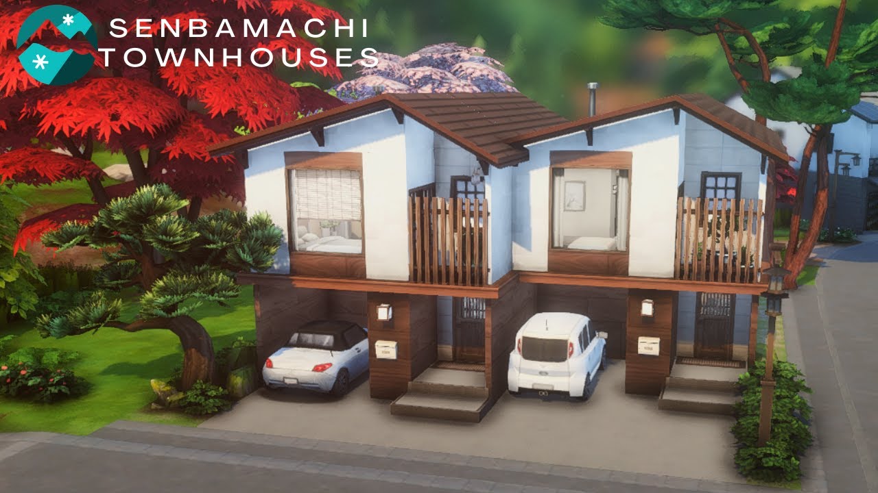 Senbamachi Townhouses | The Sims 4 Snowy Escape | No CC | Stop Motion