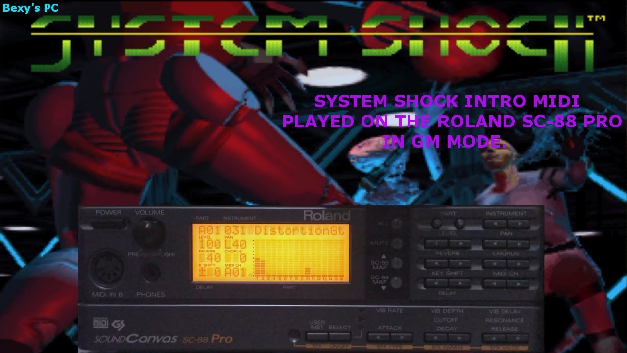 System Shock Intro on the Roland SC-88 Pro GM Mode