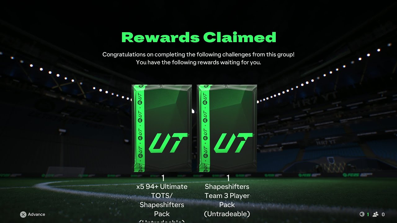 x5 94+ Ultimate TOTS or Shapeshifters Pack  from Season 8 Weekly Play Rewards -  FC 25 Ultimate Team