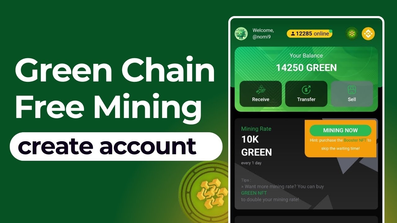 green chain mining app | how to create green chain account | green chain new mining project