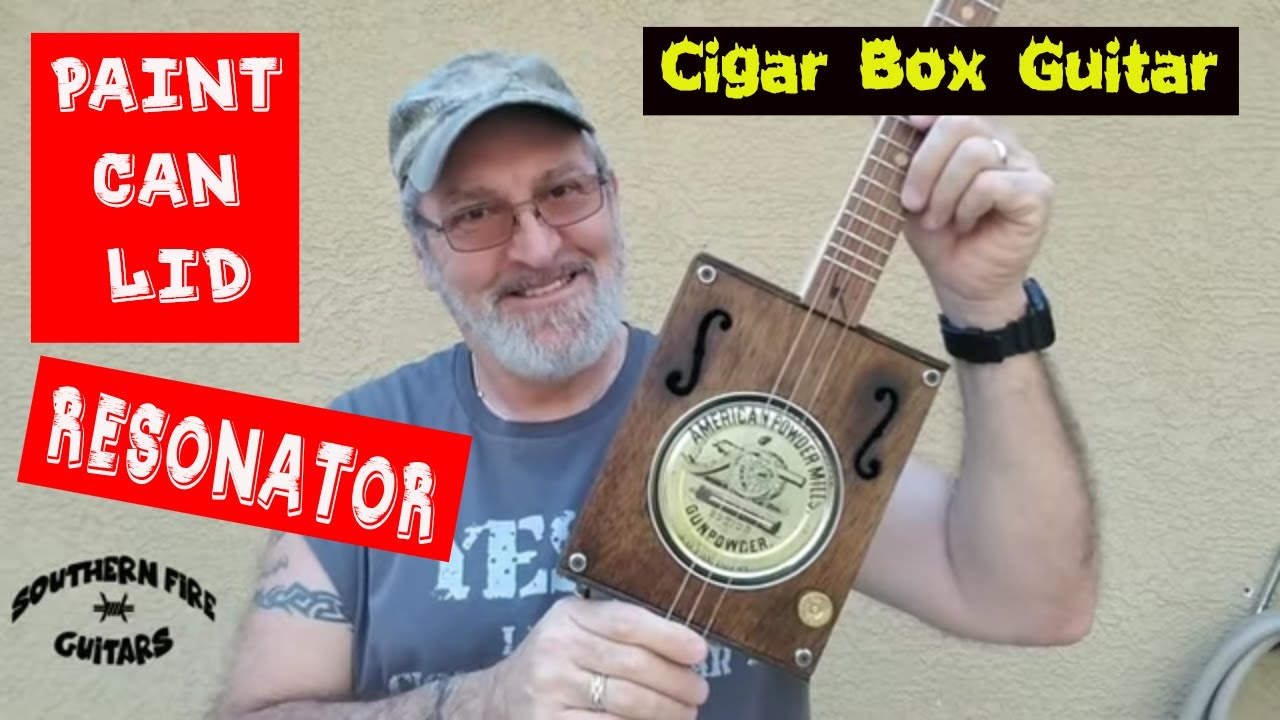 Cigar Box Guitars -  How I play a Paint Can Lid Resonator.