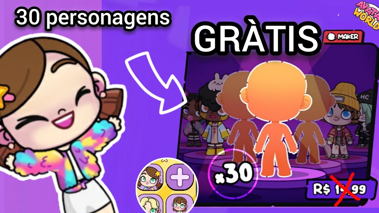 Como ter mais de 30 personagens grátis no Avatar World!!😱