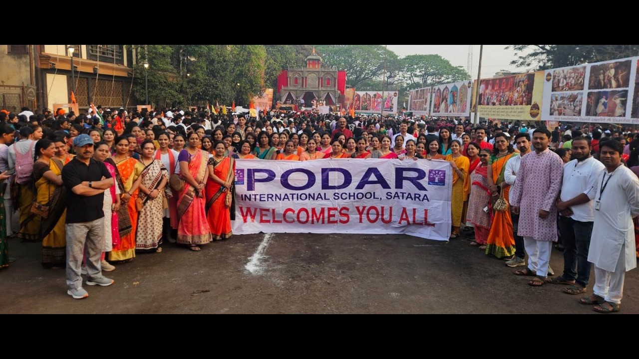 Participation of Podar International School, Satara in Memorial Walk for Chhatrapati Shivaji Maharaj