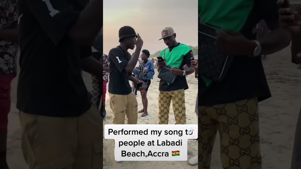 Performed Think I&rsquo;m Crazy to people at Labadi Beach in Accra Ghana 🇬🇭