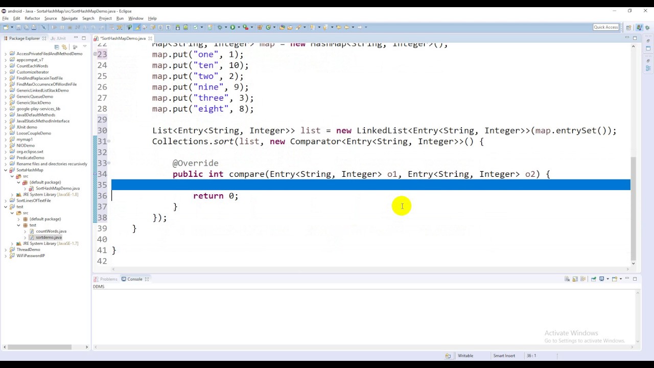 Sorting the HashMap in Java