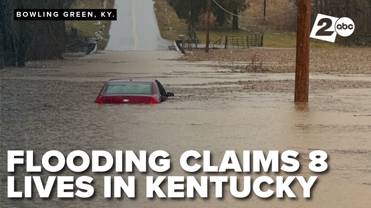 Drone footage: Flooding in Pikeville, Kentucky. 8 people have lost their lives across the state