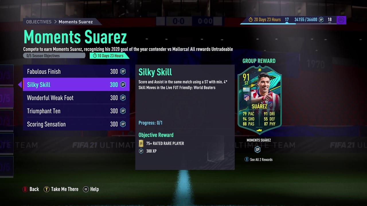 91 Suarez Moments Objective Free Card FIFA 21