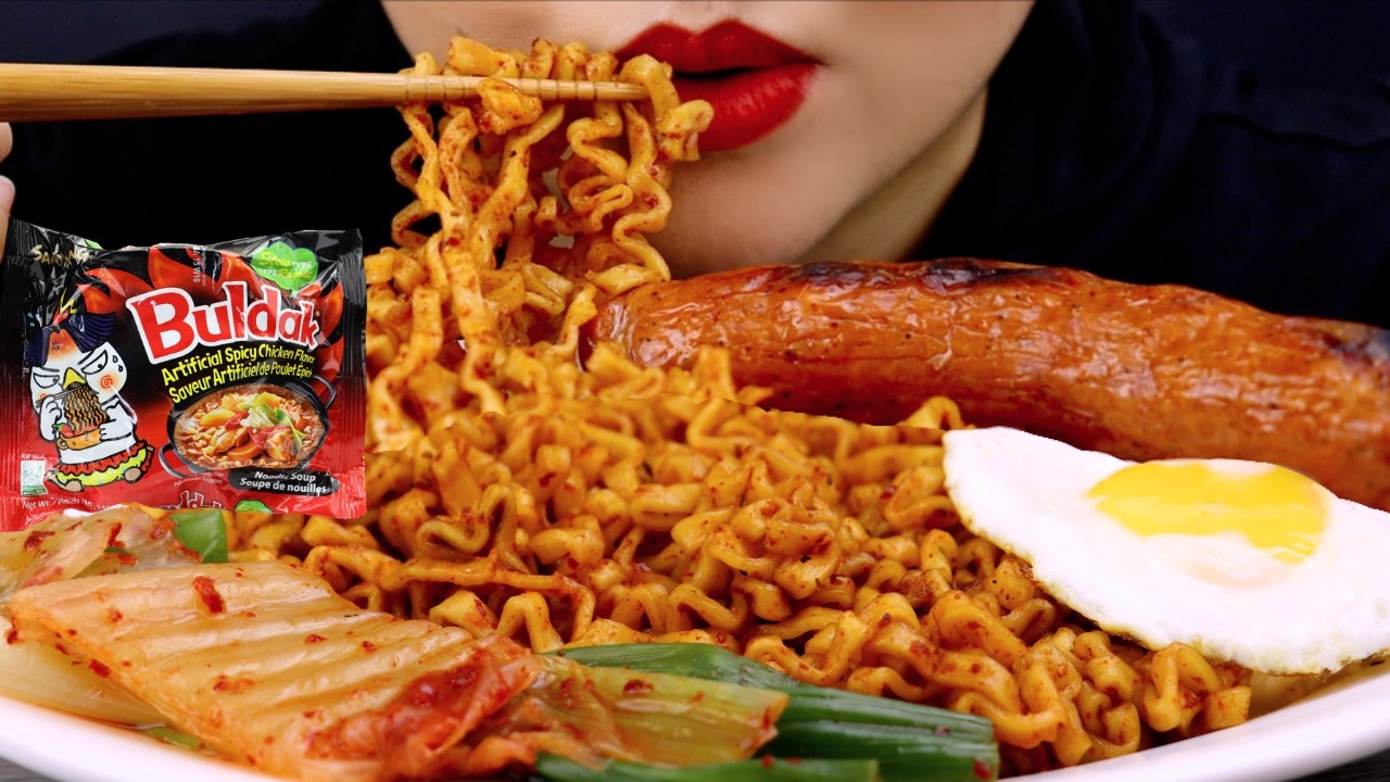 ASMR MUKBANG SPICY BULDAK NOODLES EATING SOUNDS NO TALKING | KLE ASMR