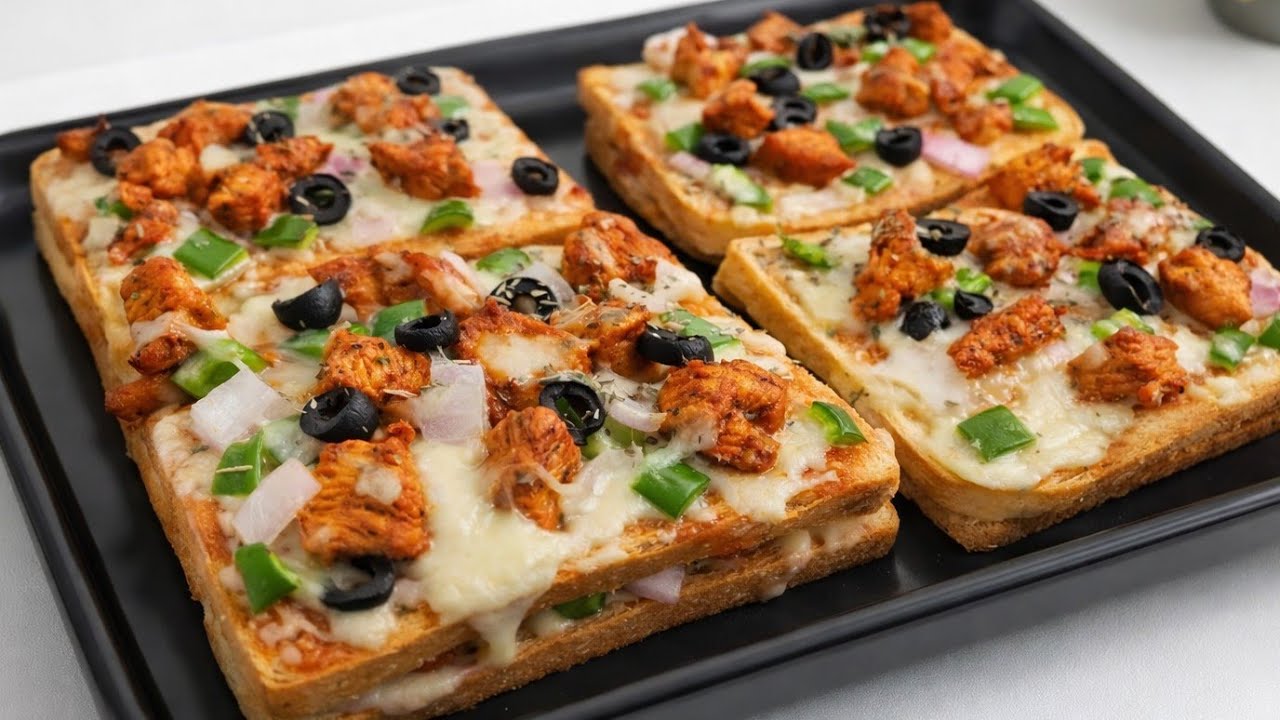 Super Tasty and Healthy Breakfast Recipe idea! Best and Delicious Chicken Pizza Sandwich Recipe!