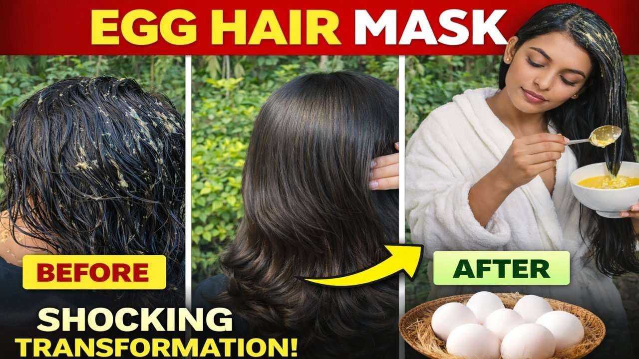 ಹೇರ್ ಮಾಸ್ಕ್ | Egg Hair Mask | Strong, Shiny Hair Naturally | Before & After