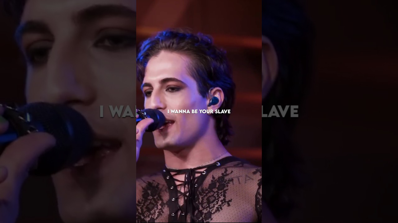 I WANNA BE YOUR SLAVE By M&aring;neskin #iwannabeyours #m&aring;neskin #lyrics #trending #live #viralshort