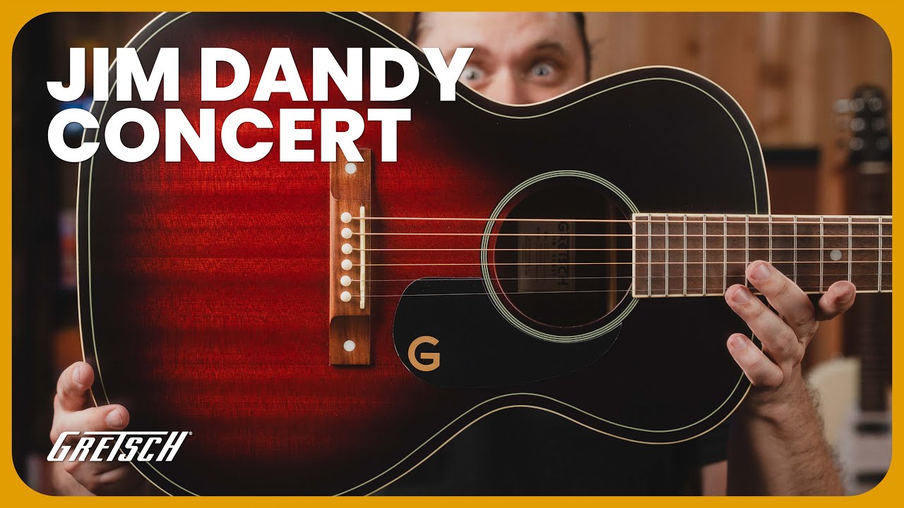 New Color! Gretsch Jim Dandy Concert Acoustic Guitar in Deep Cherry Burst