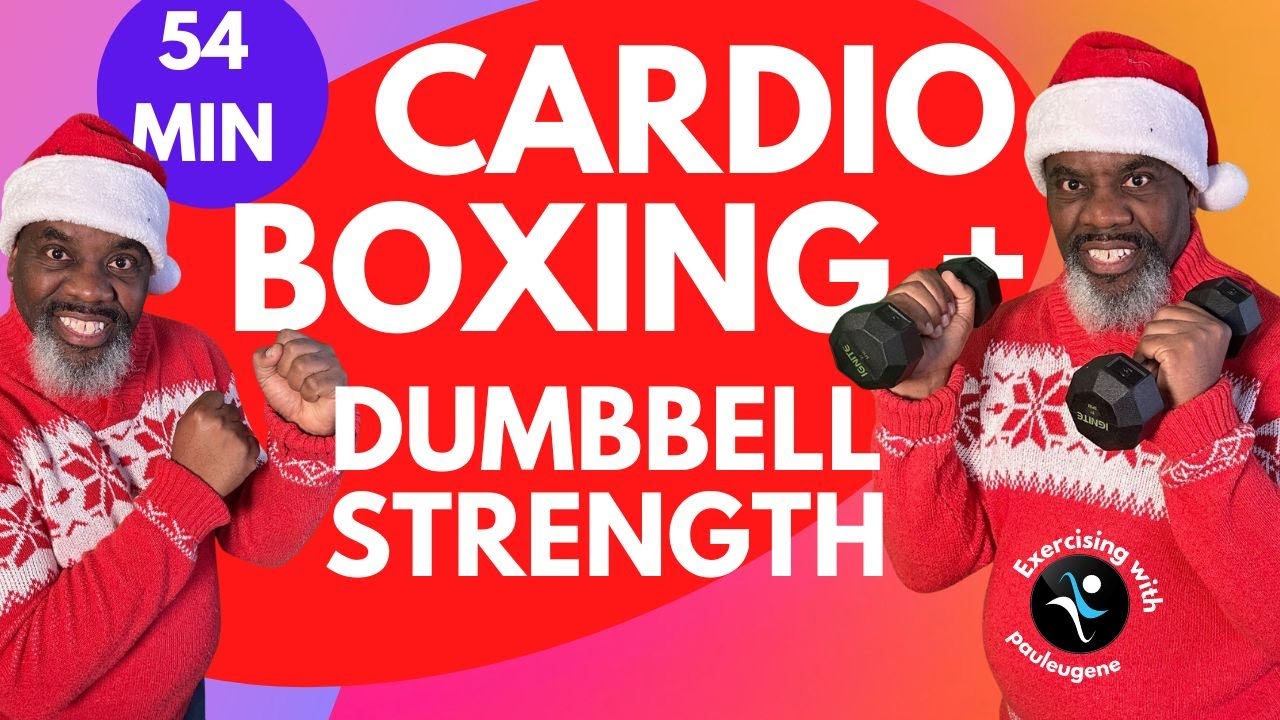 Pre-Christmas Cardio Boxing & Dumbbell Strength Workout (54 Minutes) | Festive Fitness Challenge