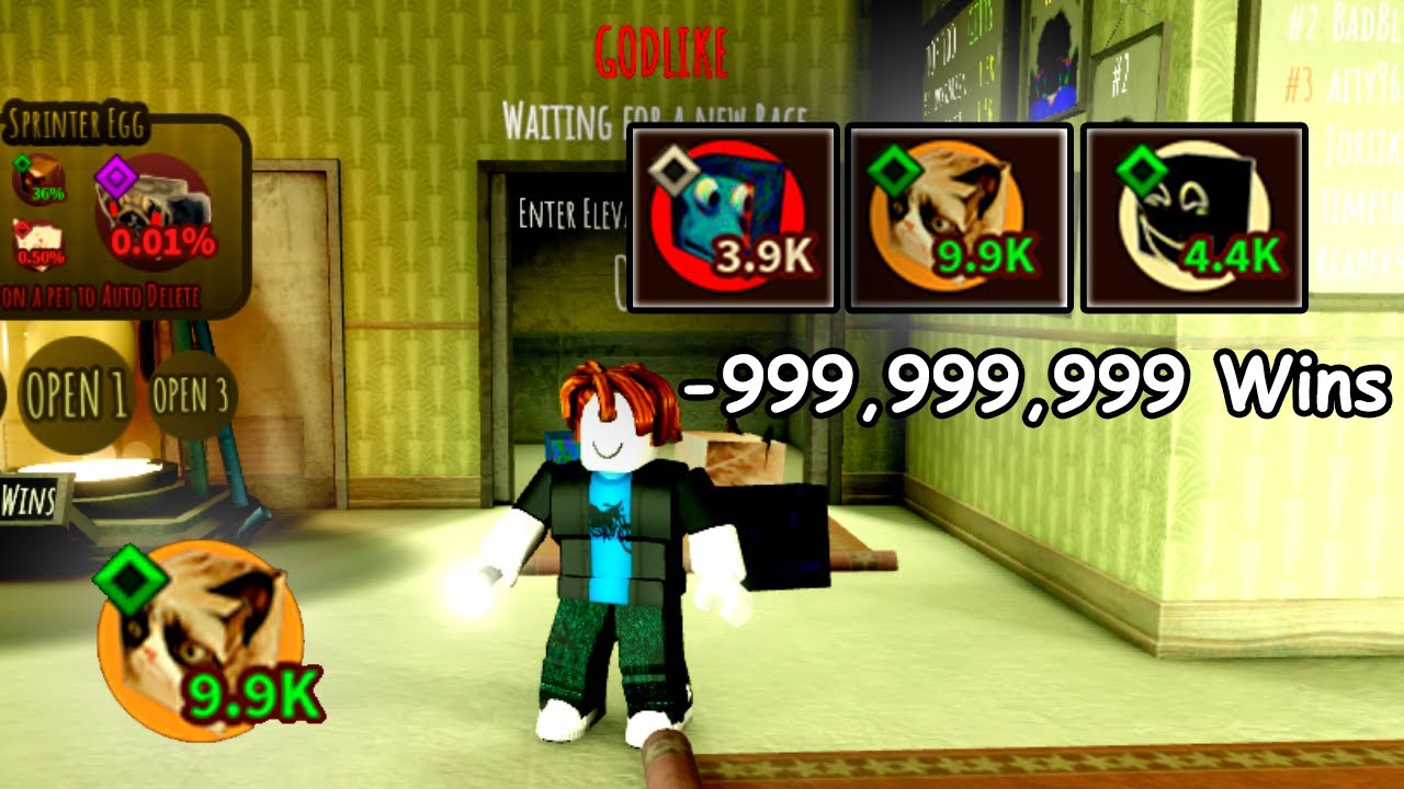 I Spent Millions Wins To Get A Cool Pet In Backrooms Race Clicker Roblox!